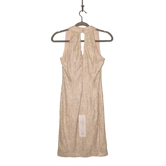 CACHE NEW $188 White Champagne Lace Sleeveless Halter Dress Size 2 - Picture 2 of 4